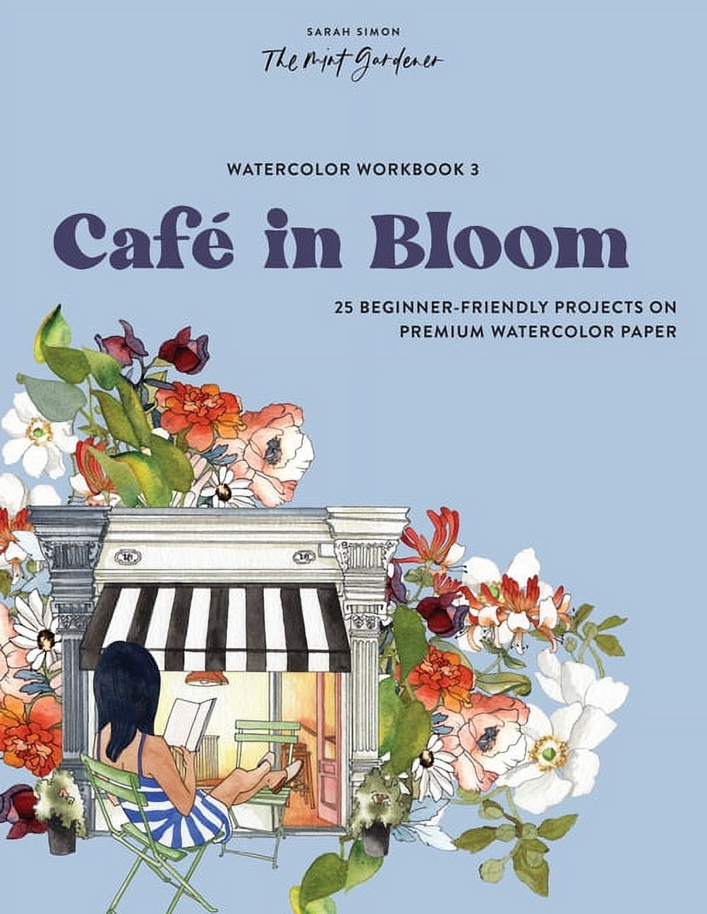 Café in Bloom Watercolor Workbook with Premium Paper