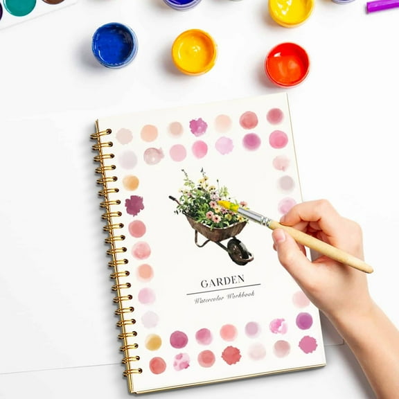 Watercolor Workbooks, 16 Colors Water Color Books Paint Set for Adults, Beginner-Friendly Watercolor Painting Kit with Colors & Pen, DIY Drawing & Craft Supplies, Garden, With Paint
