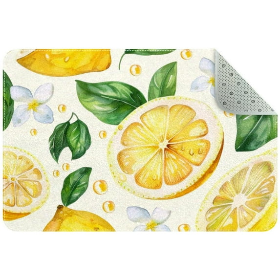 Watercolor Yellow Fruit Lemons Entryway Rug, 2x3 Area Rug Indoor Door Mat Non-slip Washable Floor Carpet Rug for Bedroom Office Dining Room Bathroom