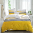 thumbnail image 1 of Watercolor Yellow Gray Duvet Cover Set Full Size, Color Block 4 Piece Soft Microfiber Bedding Set with 1 Duvet Cover, 1 Flat Sheet, 2 Pillowcases, 1 of 9