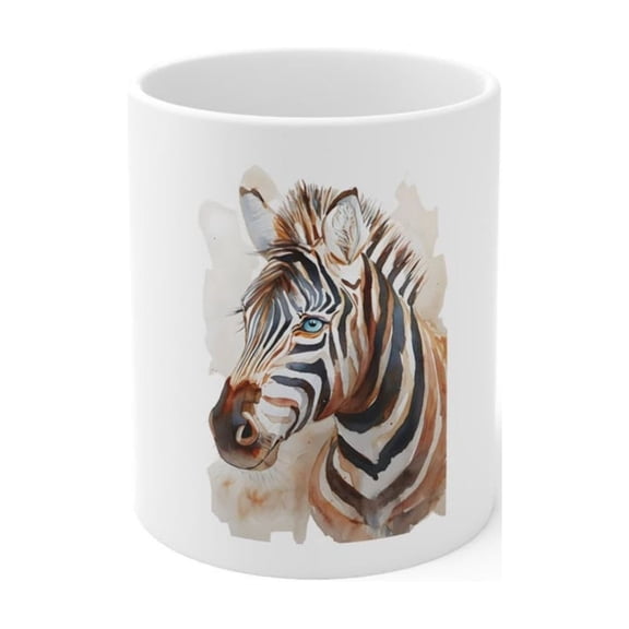 Watercolor Zebra Coffee Mug, Animal Lover Gift.