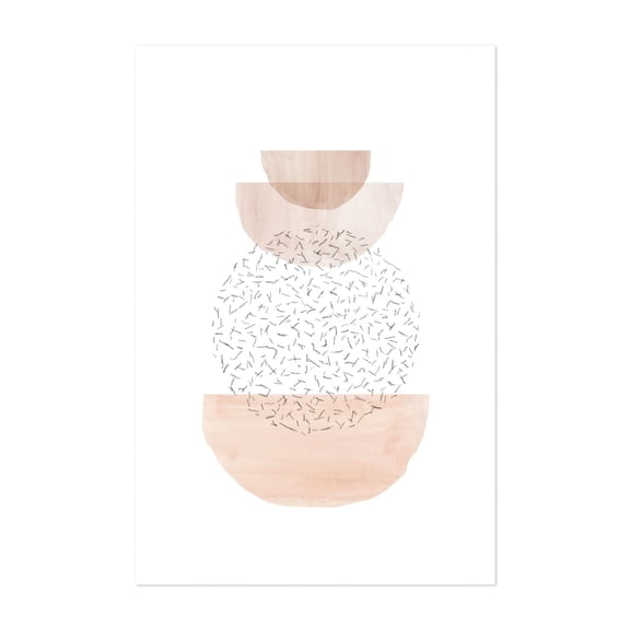 Watercolor balancing shapes - Digital Art Abstract Minimalist Geometric Pastel Modern Art Boho Line Art Unframed Wall Art Print 20 x 28 inches