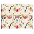 thumbnail image 1 of Watercolor bull skull with flowers and feathers Mouse pads Gaming Mouse Pad 9.84x7.87 inches, 1 of 3