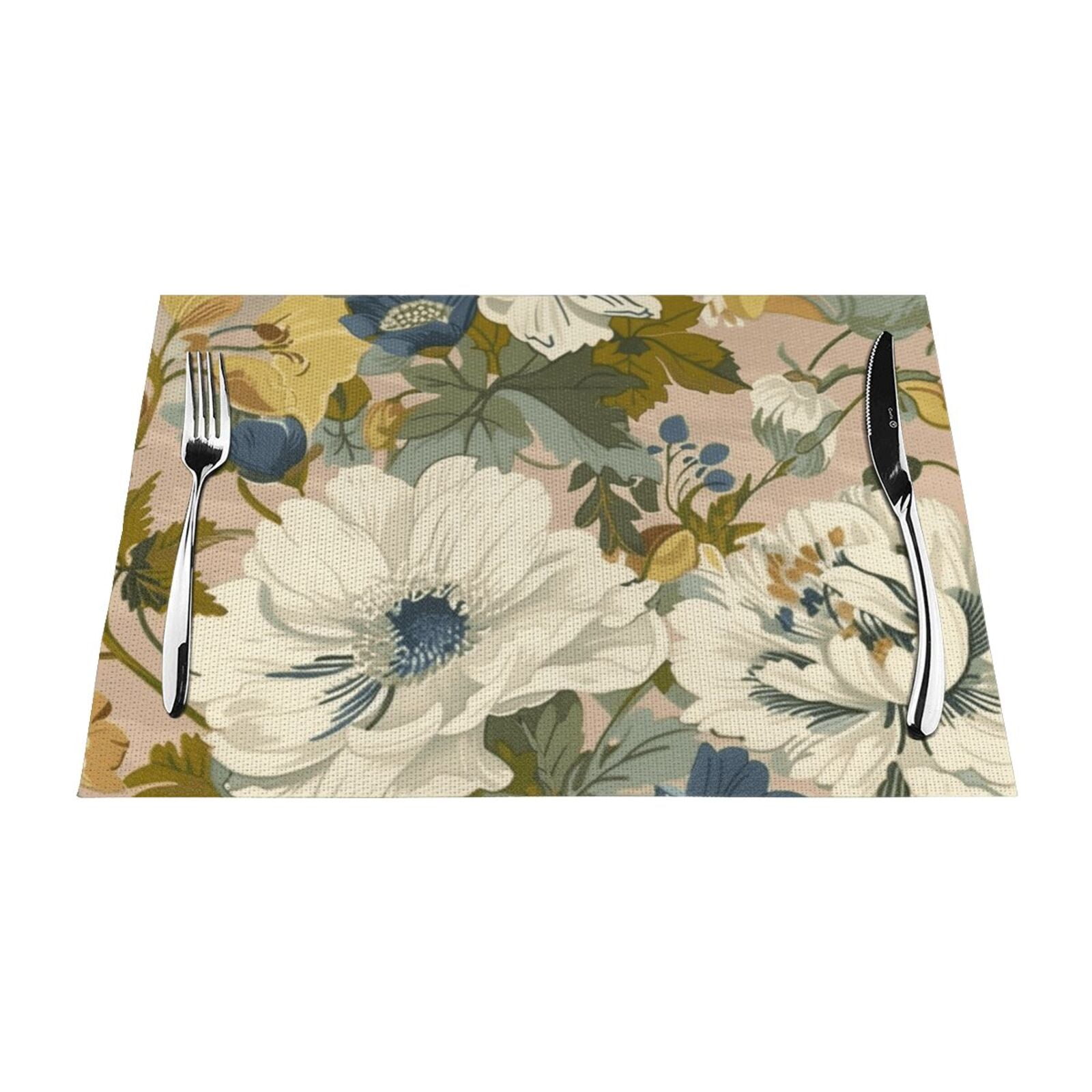 Watercolor flower painting mat, heatresistant dining table mat