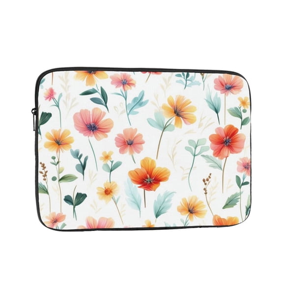 Watercolor flower pattern Laptop Sleeve Bag Compatible With MacBook Air / Pro iPad MateBook Tablet Surface HP Lenovo Dell ASUS Acer Laptop Computer Protective Size: 17 inch