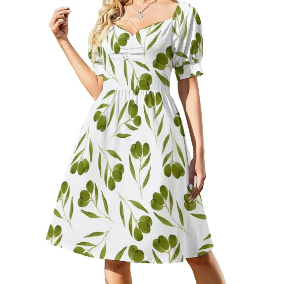 Watercolor olives with leaves Sleeveless Dress Long veiled dresses dresses for womens 2024