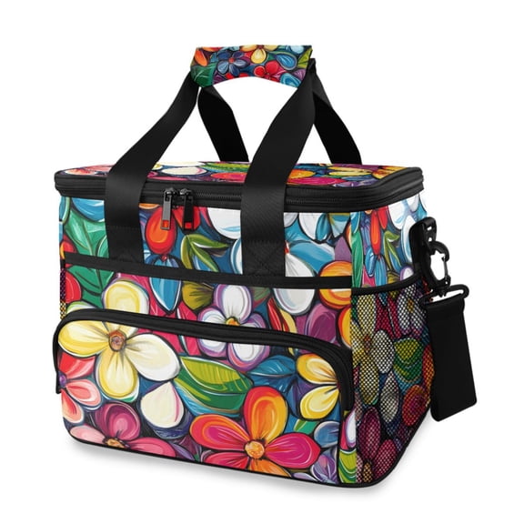 Watercolor on Various Insulated Lunch Bag 15L Cooler Box for Women Men Work Camping Beach Travel