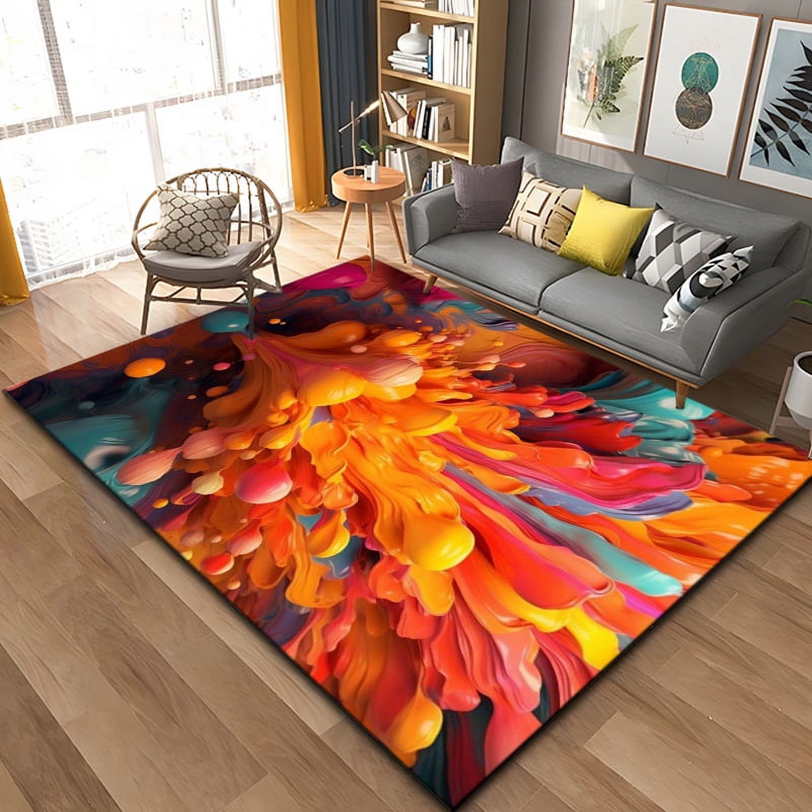 Watercolor pigment Printing Carpet Living Room bedroom Rugs of ...