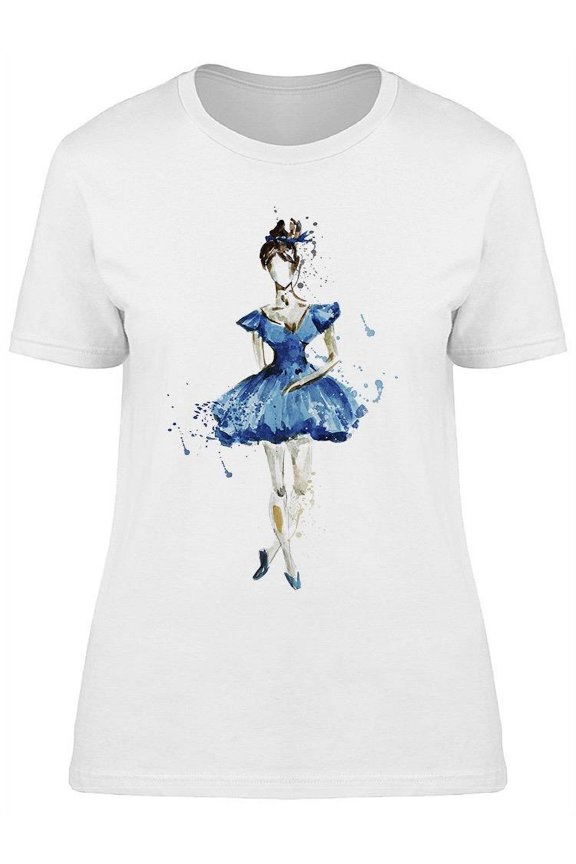 Watercolored Ballerina Dancer T-Shirt Women -Image by Shutterstock, Female x-Large