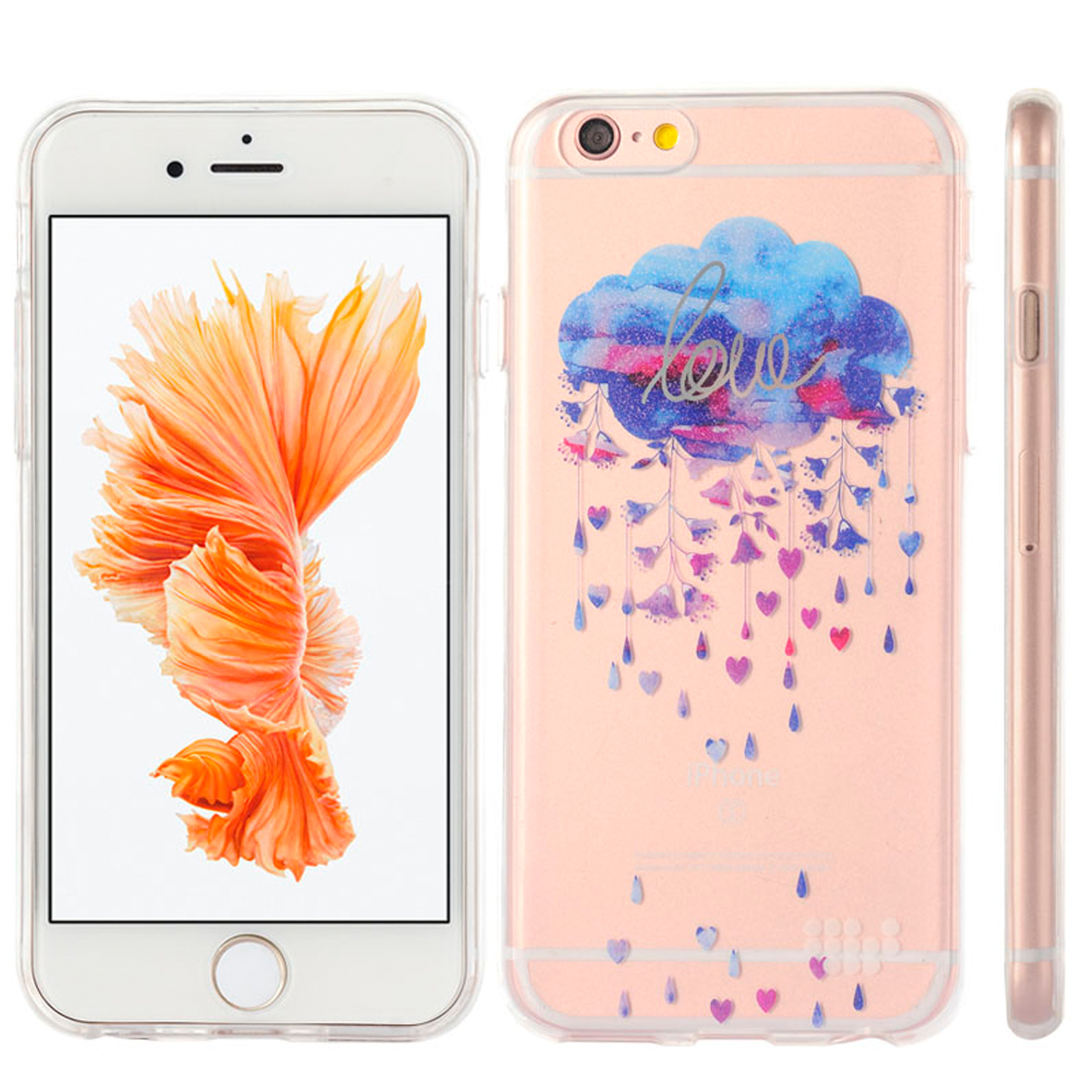 Watercolored Painting TPU Skin Case for Apple iPhone 6 / 6S With Drop and Scratch Resistant, Shock Proof TPU Casing (Silver Linings)