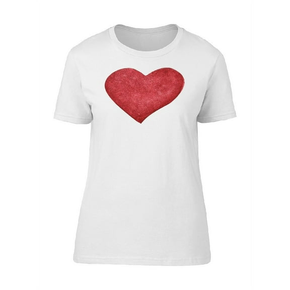 Watercolored Red Heart T-Shirt Women -Image by Shutterstock, Female x-Large