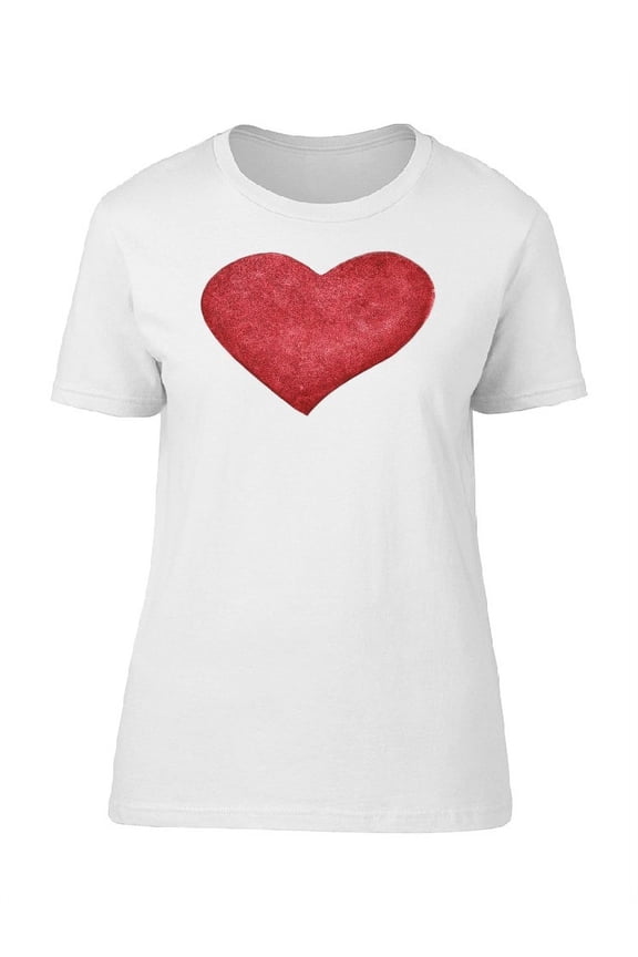 Watercolored Red Heart T-Shirt Women -Image by Shutterstock, Female x-Large
