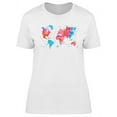 thumbnail image 1 of Watercolored World Map T-Shirt Women -Image by Shutterstock, Female x-Large, 1 of 2