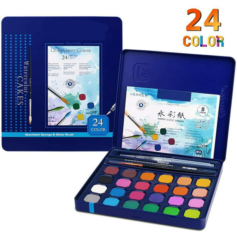 Watercolors Paints Set Solid Assorted Watercolors Paints Travel Watercolor  Kit for Artists Students Kids 