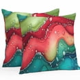 thumbnail image 1 of Watercolors Red Blue Green Outdoor Pillow Covers Pack of 2 Modern Art Waterproof Throw Pillow Covers Decorative Cushion Cases for Patio Garden Tent Balcony Couch 26x26 inch, 1 of 8