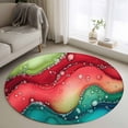 thumbnail image 1 of Watercolors Red Blue Green Round Living Room Rugs 4 ft, Modern Art Washable Area Rug with Non-Slip Sturdy Edge Binding Round Carpet for Entryway Kitchen Bedroom Bathroom, 1 of 9