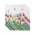 thumbnail image 1 of Watercolors Tulips Cloth Napkins Set of 6 Reusable Dinner Napkins, Spring Butterflies Flowers Leaves Plants Cocktail Napkin Washable Table Napkins for Wedding/Holiday Party/Baby Shower 20"x20", 1 of 7