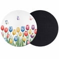 thumbnail image 1 of Watercolors Tulips Coasters Set of 2, Absorbent Coasters for Drinks, Spring Butterflies Flowers Leaves Plants Coaster for Desk Coffee Table Protection, Home Decor House Warming Gifts 4", 1 of 8