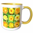 thumbnail image 1 of 3drose, Watercolour Collage of Yellow and Orange Marigolds, 11oz Two-tone Yellow Mug, 1 of 6