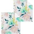 thumbnail image 1 of Watercolour Floral Washcloth 12x12in Set, 2 Pack Absorbent Cotton Towel Square Kitchen Dishes Towels, Soft Cleaning Face Hand Towel Fast Drying, 1 of 7