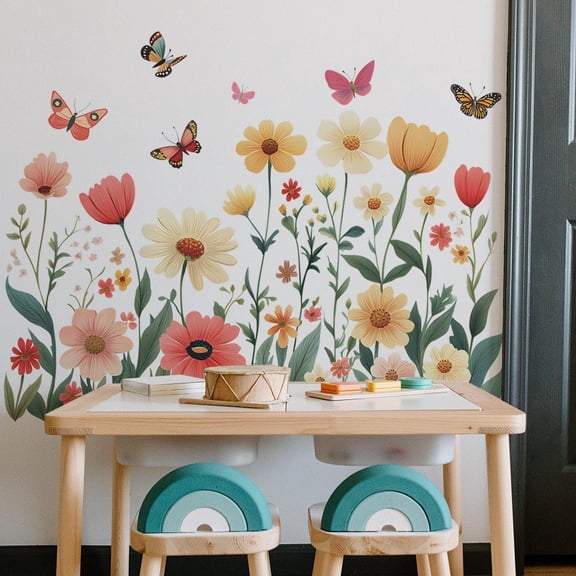 Watercolour Spring Floral Wall DecalsBoho Nursery FLORAL Flower WILDFLOWER Wall Decals, Floral Nursery Wall Decal, Boho Nursery Wall Decal Sticker, REMOVEABLE Wall Decal Sticker