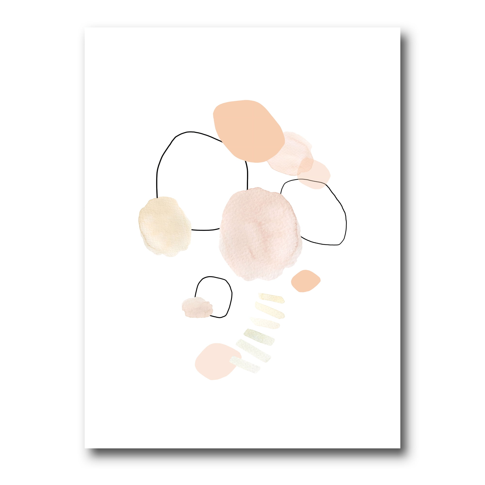 Watercolour Stains On White 16 in x 32 in Painting Canvas Art Print, by Designart