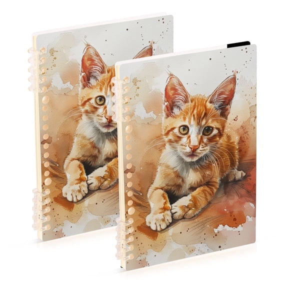 Watercolour Style Cat Notebook Detachable Coil Notebook Diary Plan Book A5 Size 60 Pages 1 Pack