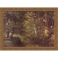 thumbnail image 1 of Watercourse in the woods 38x28 Large Gold Ornate Wood Framed Canvas Art by Constant Troyon, 1 of 2