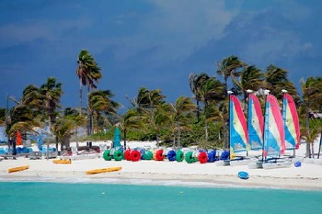Watercraft Rentals at Castaway Cay Bahamas Caribbean Canvas Art - Kymri Wilt DanitaDelimont (35 x 24)