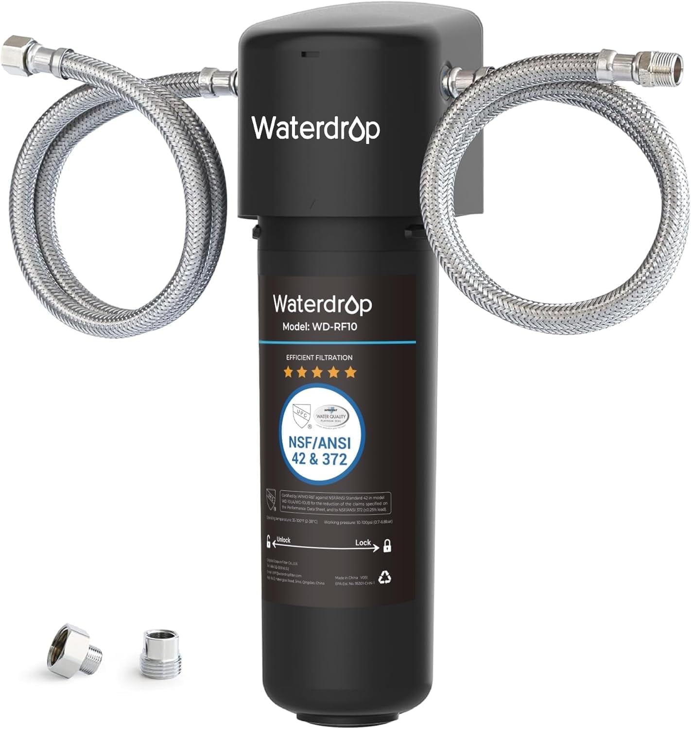 Waterdrop 10UA Under Sink Water Filter System, Reduces PFAS, PFOA/PFOS, Lead, Chlorine, Bad Taste & Odor, Direct Connect to Kitchen Faucet, 8K Gallons