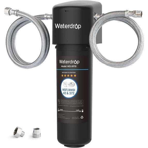 Waterdrop 10UA Under Sink Water Filter System, 8K Gallons High Chlorine Reduction Water Filtration System,Bad Taste & Odor, Under Counter Direct Connect to Kitchen Faucet
