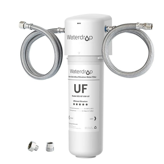 Waterdrop 10UAW-UF 0.01 m Ultra Filtration Under Sink Water Filter for Batria Reduction, 8K Gallons Chlorine Reduction Capacity, Direct Connect to Kitchen Faucet, USA Tech