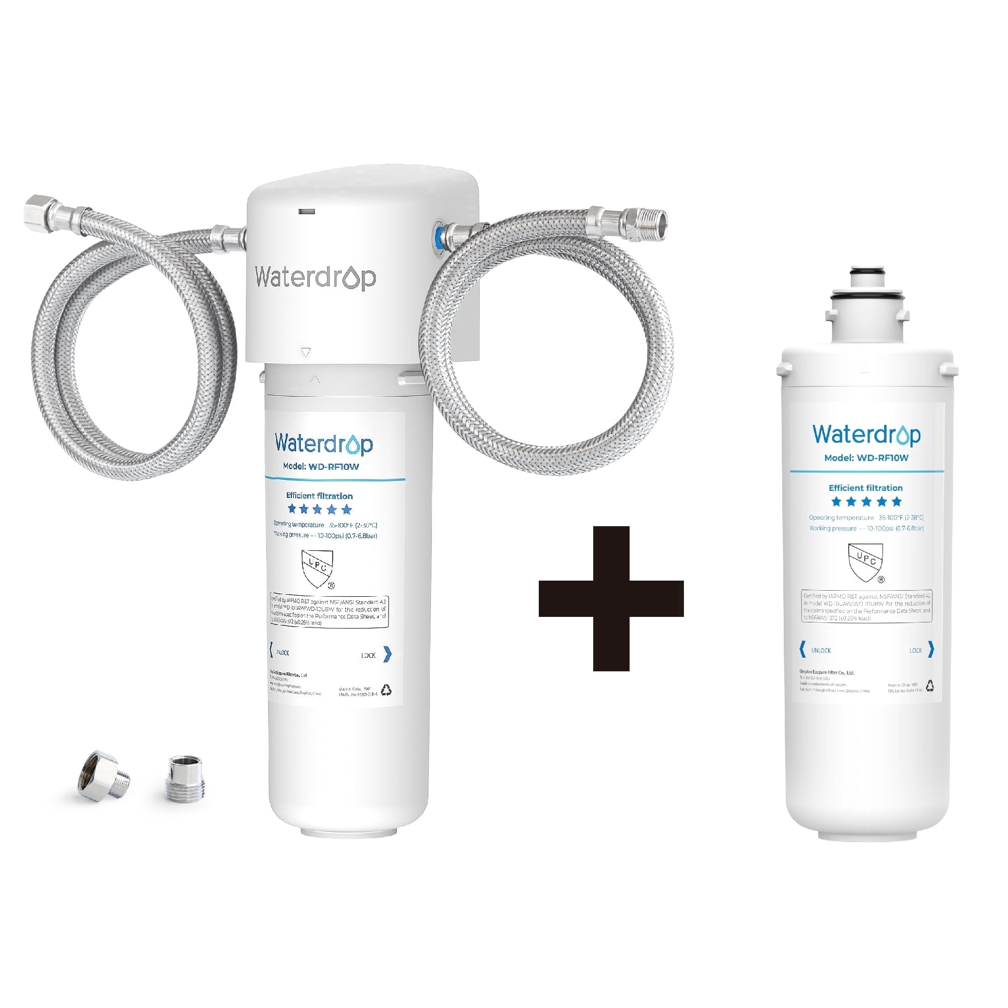 Waterdrop 10UAW Under Sink Water Filter System, 8K Gallons High Chlorine Reduction Water Filtration System,with RF10