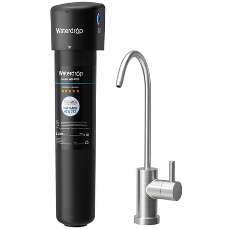 Waterdrop 15UB Under Sink Water Filter System, 16K High Capacity Drinking Water Filtration System, with Dedicated Brushed Nickel Faucet, Reduces Chlorine, Bad Taste & Odor, USA Tech price history and forecast - Waterdrop WD-15UB
