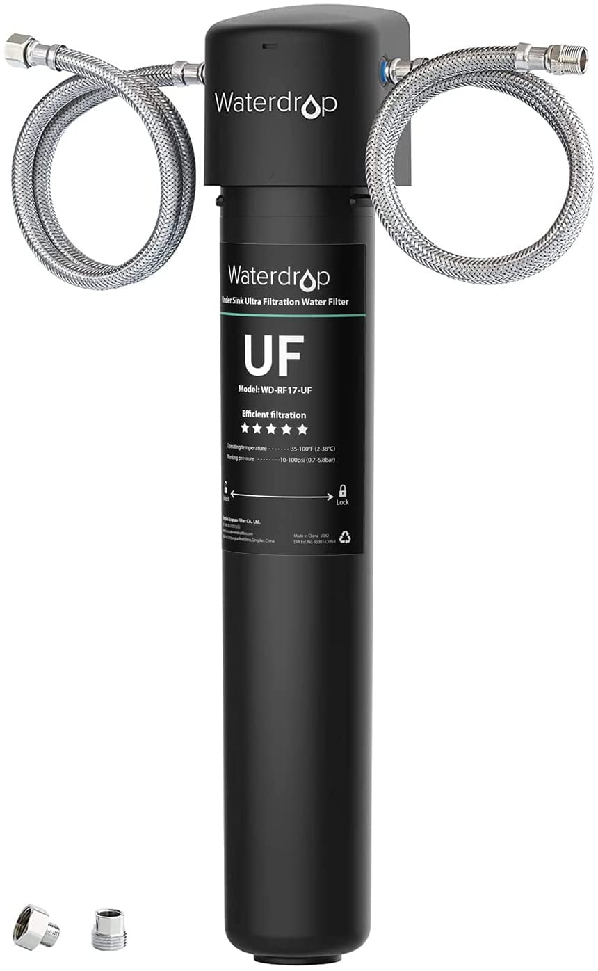Waterdrop 17UA-UF 0.01 m Ultra Filtration Under Sink Water Filter System for Batria Reduction, NSF/ANSI 42 Certified, Direct Connect to Kitchen Faucet, 19K Gallons, Idea for Renting, USA Tech