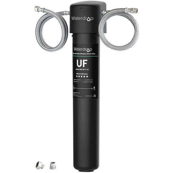 Waterdrop 17UA-UF 0.01 m Ultra Filtration Under Sink Water Filter System for Batria Reduction, NSF/ANSI 42 Certified, Direct Connect to Kitchen Faucet, 19K Gallons, Idea for Renting, USA Tech