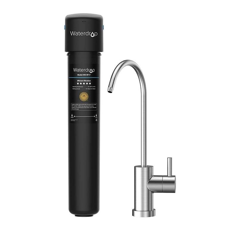 Waterdrop 17UB Under Sink Water Filter System, 3-Year Ultra Long Lifetime  Drinking Water Filtration System, with Dedicated Brushed Nickel Faucet
