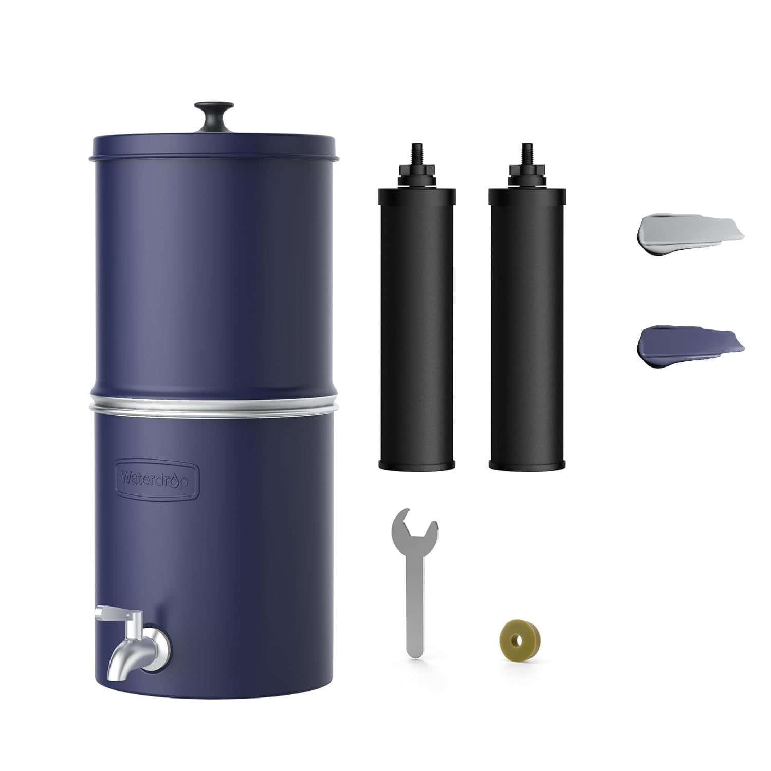Waterdrop 2.25G Gravity Water Filter System with 2 Carbon Filters and Metal Spigot, NSF/ANSI 42&371 Standard, Reduces 99% of Chlorine and Lead for Home, Camping, Emergencies, King Tank, WD-TK-AP