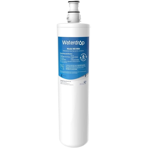 Waterdrop 3US-MAX-F01 3US-PF01 Maximum Under Sink Water Filter, Replacement for Filtrete Advanced 3US-PF01, 3US-MAX-F01, 3US-PS01, 3US-MAX-S01, Manitowoc K-00337, K-00338, NSF/ANSI 42 Certified