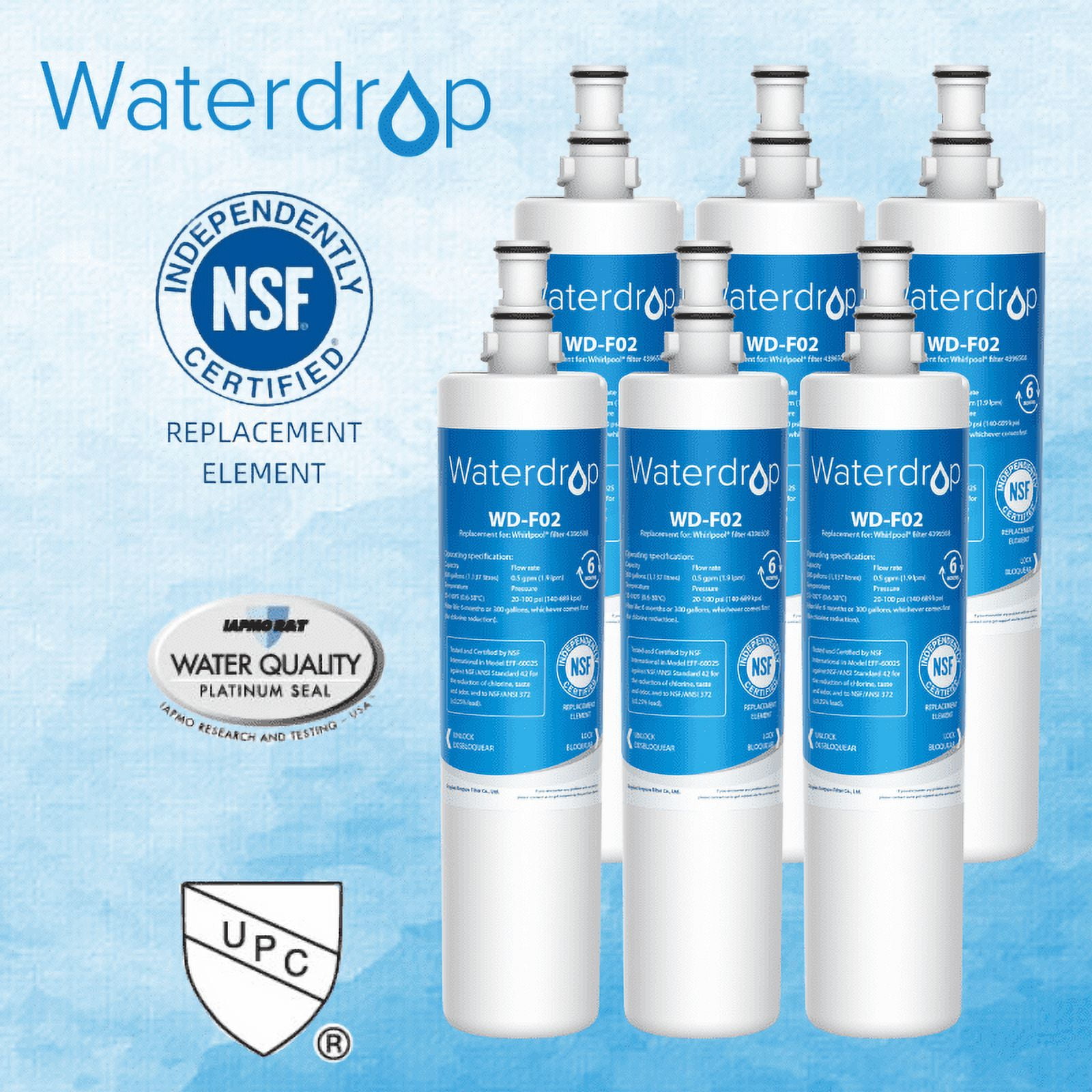 Refresh Replacement Water Filter for KitchenAid Krfc302ess Refrigerator Water Filter (4 Pack)