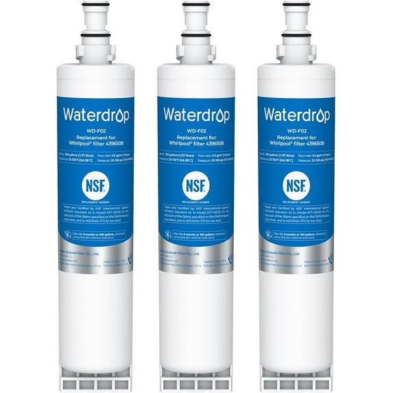 Waterdrop 4396508 Replacement for Everydrop® Filter 5, EDR5RXD1, Whirlpool® WF-NLC240V, 4396510, NLC240V, PNL240V, Refrigerator Water Filter, (3 Pack)