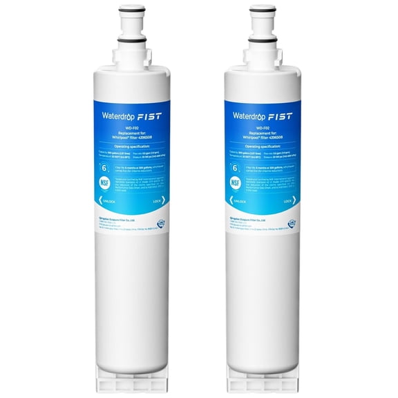 Waterdrop 4396508 water filter Replacement for EveryDrop Filter 5, EDR5RXD1, Whirlpool 4392857, NL300, 4396510, 4396509, 4396547, LC400V, 4396510p, WF-NLC240V, PNL240V, 2Pack