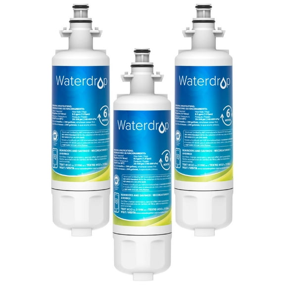 Waterdrop 469690 ADQ36006101 Refrigerator Water Filter, Replacement for LG LT700P , ADQ36006102, Kenmore 9690, LFXS30766S, LFXS24623S, FML-3, RFC1200A, RWF1200A, WSL-3, Pack of 3