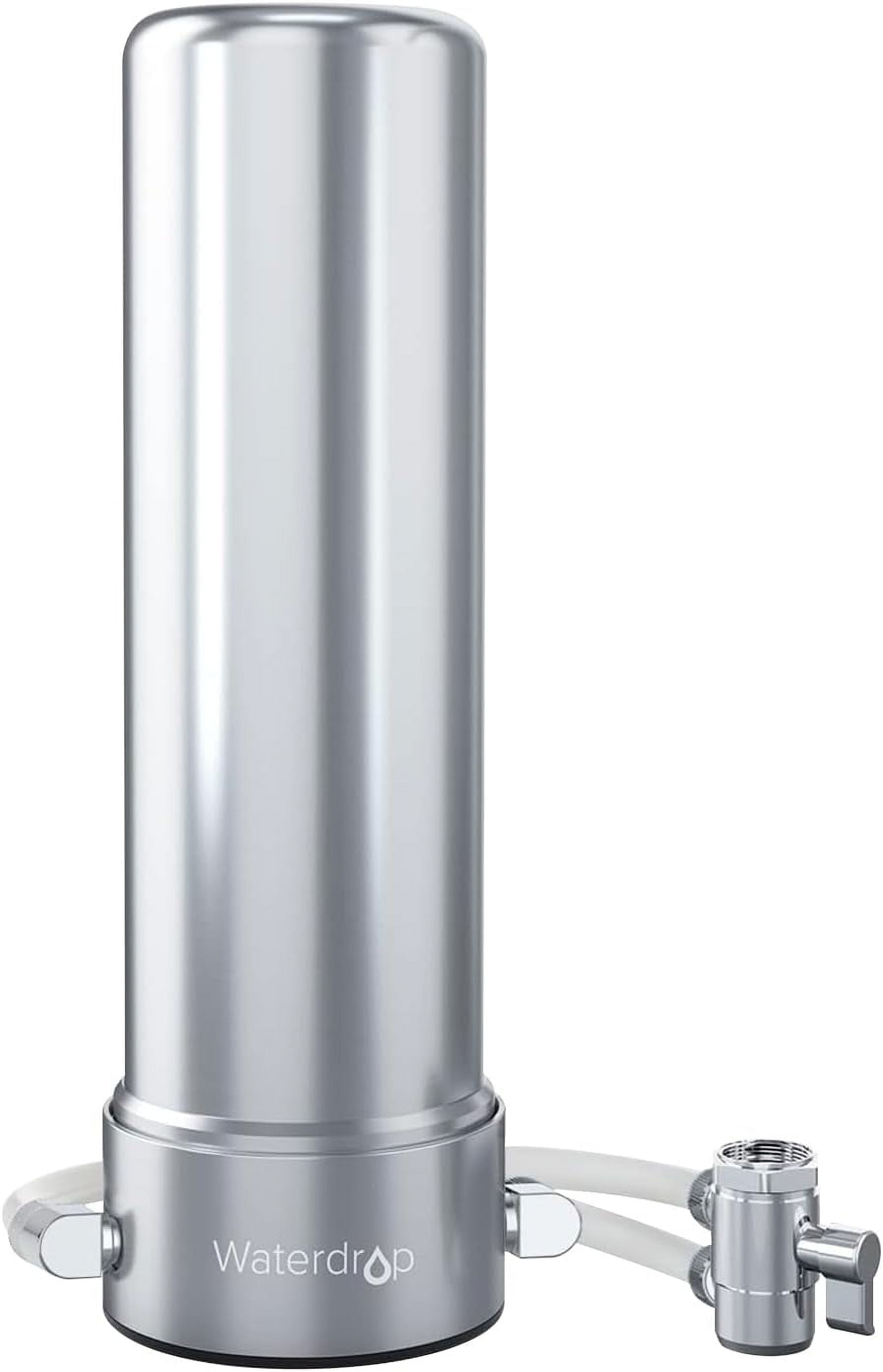 Waterdrop 5-Stage Stainless Steel Countertop Filter System, 8000 Gallons Faucet Water Filter, Reduces Heavy Metals, Bad Taste and Up to 99% of Chlorine (1 Filter in Total)WD-CTF-02