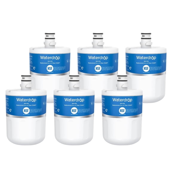 Waterdrop 5231JA2002A Refrigerator Water Filter, Replacement for LG® LT500P®, GEN11042FR-08, ADQ72910911, ADQ72910901, Kenmore 9890, 46-9890, LFX25974ST, LMX25964ST, 6 Pack, Packing May Vary