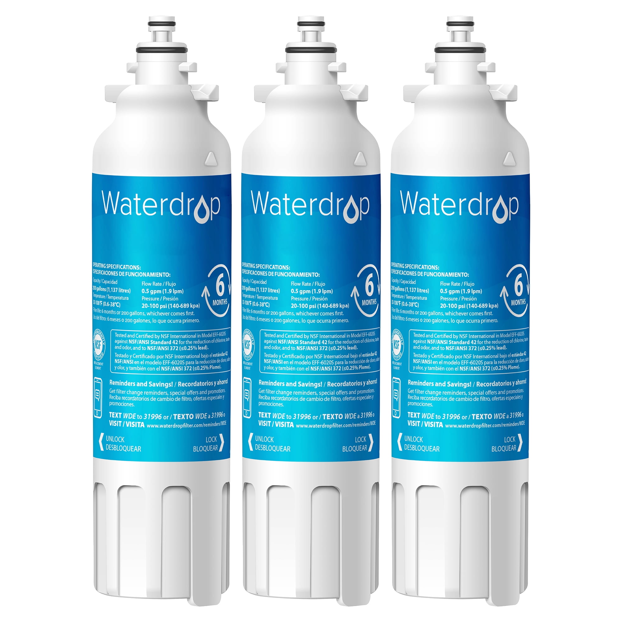 Waterdrop ADQ73613401 Refrigerator Water Filter, Replacement for