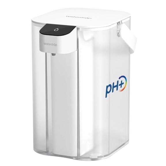 Waterdrop Alkaline Electric Water Filter Pitcher, Dispenser, NSF/ANSI 42, 200-Gallon, 5X Times Long-Life Countertop Water Filter System, Reduce PFOA/PFOS, Chlorine, Lead, 15-Cup, White, with 1 Filter