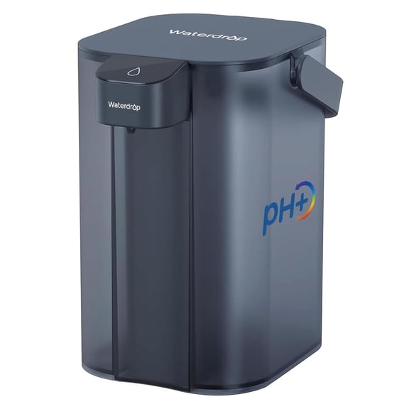 Waterdrop Alkaline Electric Water Filter Pitcher, Rechargeable Water Dispenser, Instant 200-Gallon 15-Cup Countertop System, Blue, with 1 Filter