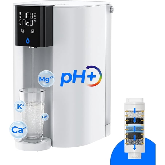 Waterdrop C1SL Countertop Reverse Osmosis System, 7-Stage Countertop Reverse Osmosis Water Filter, No Installation Required, 3:1 Pure to Drain, Reduce PFAS, BPA Free