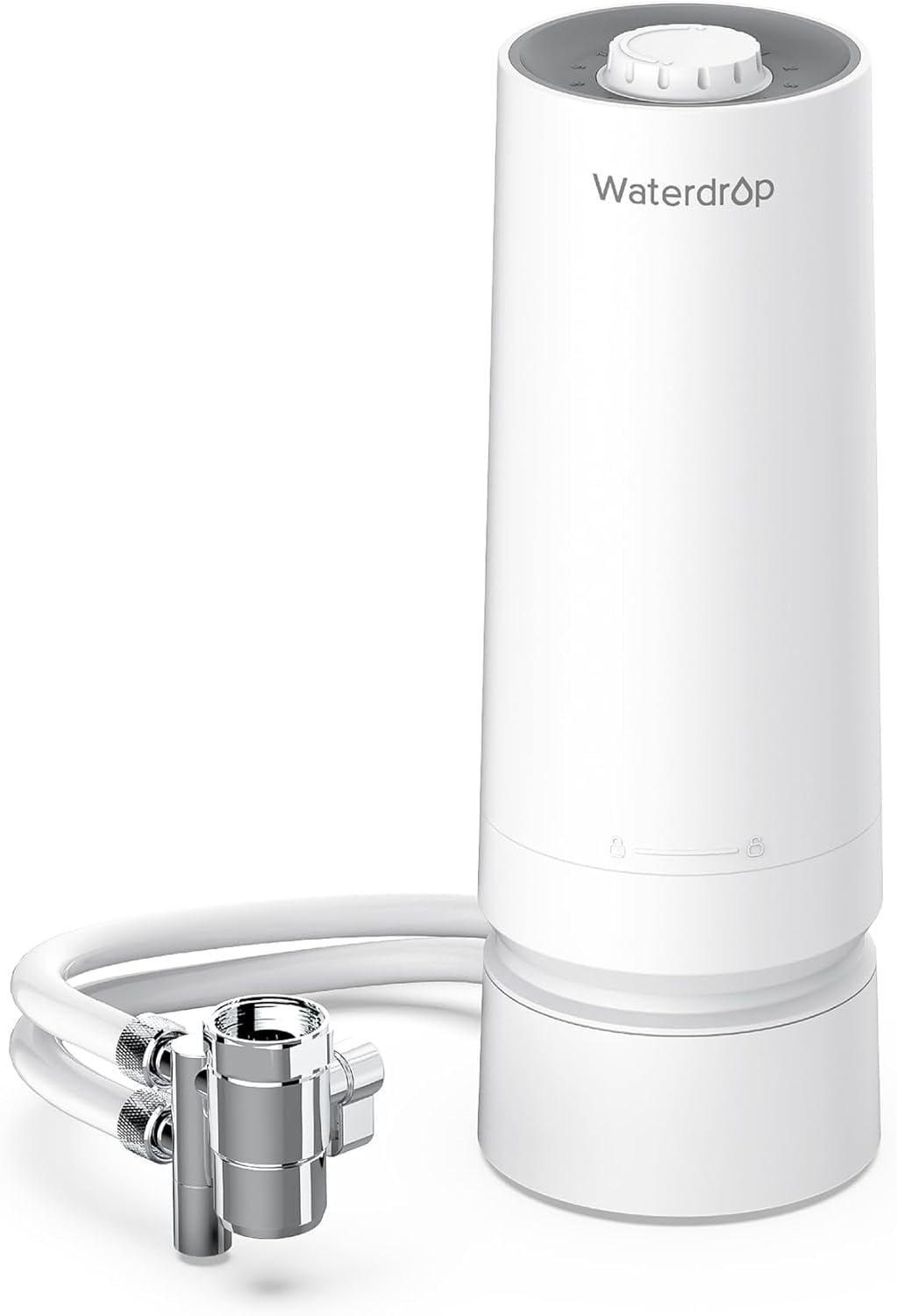 Waterdrop Countertop Water Filter, 4000 Gallons Water Filter for Sink Faucet and Filter Life Reminder, Reduces Heavy Metals, Bad Odor, and 99% Chlorine (1 Filter Included) WD-CTF-06